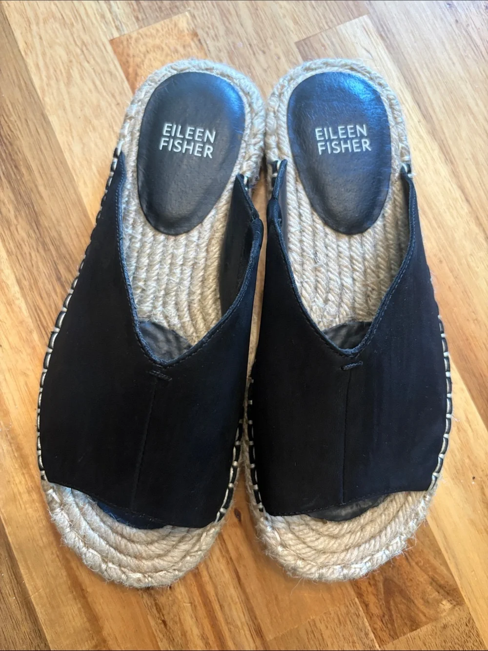 Eileen Fisher suede Milly Tumbled Nubuck Espadrille Sandals/slip ons